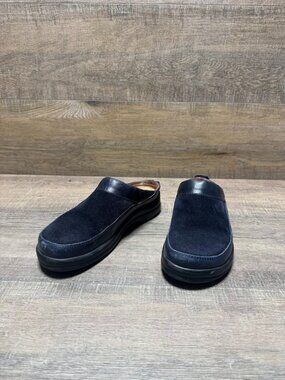 Birkenstock Footprints Blue Suede/Leather Mules Women's Size EU 38